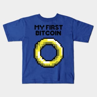 My first bitcoin - Blue Hedgehog Kids T-Shirt